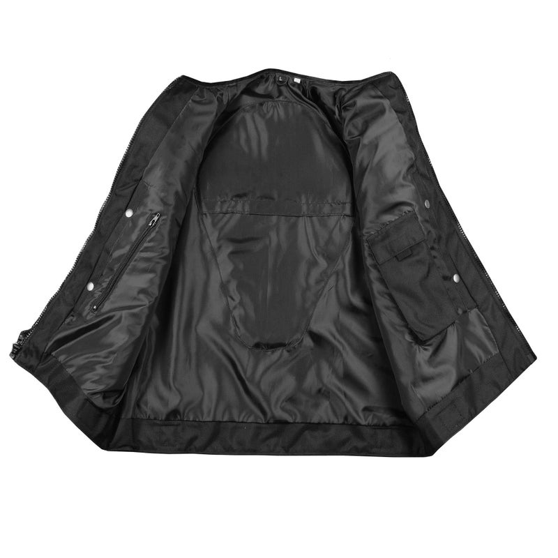 Jackets 4 Bikes New Men's Motorcycle Real Buffalo Leather Vest Adjustable Stylish w/CE Armor, Large Back Panel Biker Cruiser Touring Club Riding Vests for Men Black L - Image 3